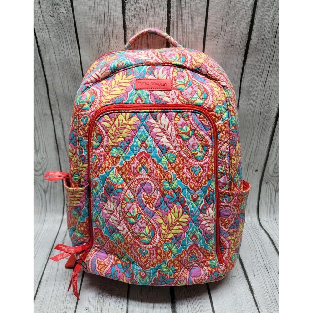 VERA BRADLEY Lighten Up Just Right Backpack Paisley in Paradise Quilted Retired